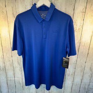 Nike Dri-FIT Hex Textured Three Button Golf Polo AH6266-480 Men's L Blue NEW
